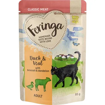 Krmivo pro kočku 24x85g Feringa Multipack uzavíratelné kapsičky Kachna & a telecí s brokolicí