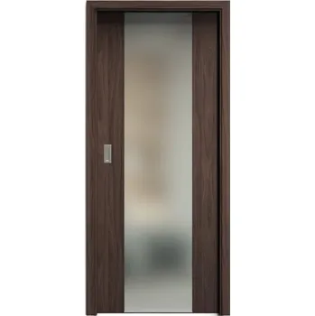 Stavební výplň SAPELI HARMONIE KOMFORT M40 - CPL LAMINÁT - POSUVNÉ DVEŘE VČ. ZÁRUBNĚ - ořech Průchozí šířka (cm): 60, Průchozí výška (cm): 197, Typ skla: Satináto bílé