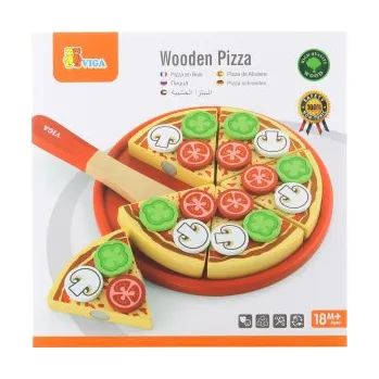 Dětská kuchyňka Dřevěná pizza - krájení