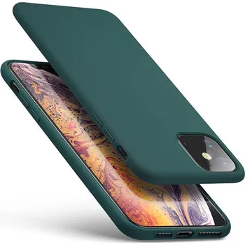 Pouzdro na mobilní telefon Extrapevný silikonový ochranný kryt pro Apple iPhone 12 - tmavě zelený