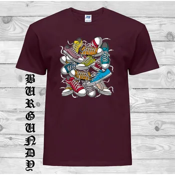 Dívčí tričko detske-levne-bavlnene-vtipne-tricko-potisk-tenisky Barva: Burgundy - bordó, velikost: 164