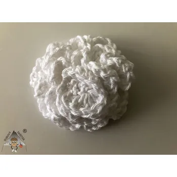 Brož Dubový skřítek Háčkovaná brož růže velká – originální doplněk s romantickým nádechem bílá