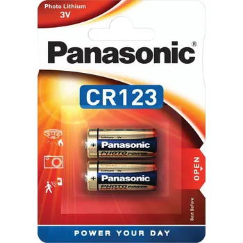 Baterie CR123A Panasonic lithium, 3V (CR17345) 2ks