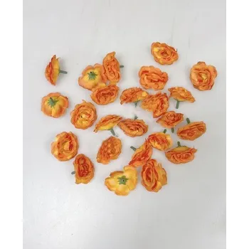 umělá květina Květ růže 3,5 cm oranžová