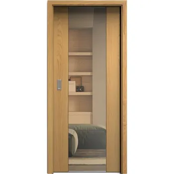 Interiérové dveře SAPELI HARMONIE KOMFORT M40 - DÝHA - POSUVNÉ DVEŘE VČ. ZÁRUBNĚ - dub natur Průchozí šířka (cm): 80, Průchozí výška (cm): 197, Typ skla: Planibel bronz