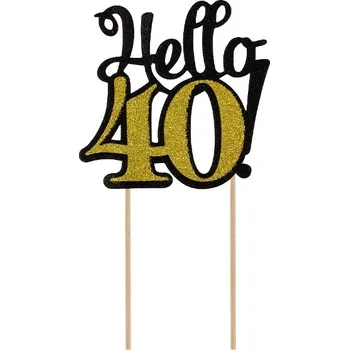 Dortová svíčka GoDan Dortový zápich číslo 40 černo-zlatý