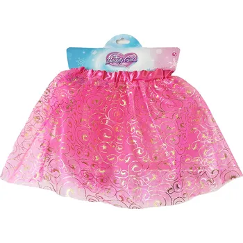 Karnevalový doplněk Tutu sukně růžová zlaté zdobení 30 cm