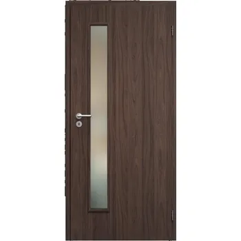 Interiérové dveře SAPELI ELEGANT PRAKTIK M60 - START - OTOČNÉ DVEŘE VČ. ZÁRUBNĚ - Ořech Průchozí šířka (cm): 80, Průchozí výška (cm): 197, Typ skla: Satináto bílé