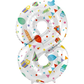 Balónek Folat Fóliové číslo 8 párty, 86 cm
