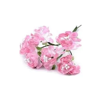 umělá květina Umělý květ na drátku růžový