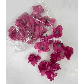 umělá květina Květ růže 4,5 cm fialová