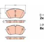 Sada brzdových destiček, kotoučová brzda RAP BRAKES GDB2121