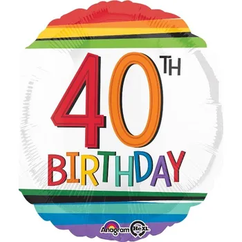 Balónek Amscan / Reithmüller Balonek fóliový číslo 40 duhový, 43 cm