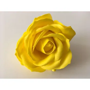 umělá květina Mýdlové Květy - Velká Růže – Žlutá