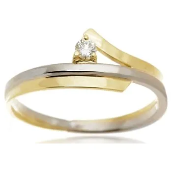 Prsten Zlatý prsten s briliantem BP0105F + DÁREK ZDARMA