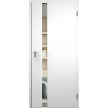 Interiérové dveře SAPELI HARMONIE KOMFORT M83 - CPL LAMINÁT - OTOČNÉ DVEŘE VČ. ZÁRUBNĚ - bílá perla Průchozí šířka (cm): 90, Průchozí výška (cm): 197, Typ skla: Čiré sklo