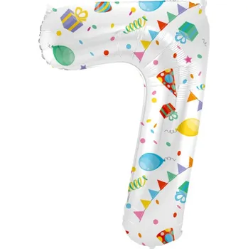 Balónek Folat Fóliové číslo 7 párty, 86 cm