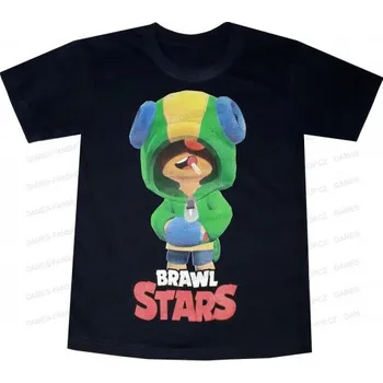 Chlapecké oblečení Tričko Brawl Stars bavlna Leon černé Velikost: 3 - 4