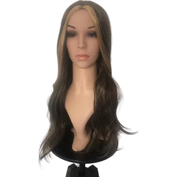 Paruka Wigorous Kamila - dlouhá hnědá paruka s melírem