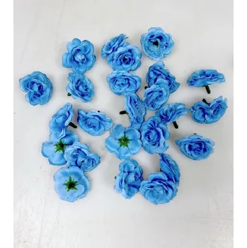 umělá květina Květ růže 3,5 cm modrá