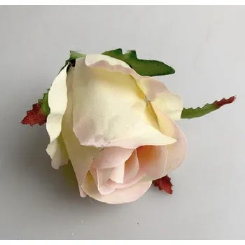 umělá květina Květ růže poupě 8 cm žlutorožové