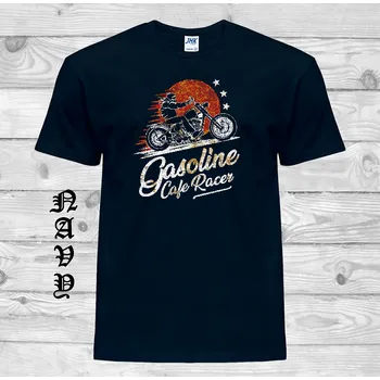 Chlapecké tričko detske-levne-bavlnene-chopper-tricko-potisk-casoline-cafe-racer Barva: Navy - tmavě modrá, velikost: 140