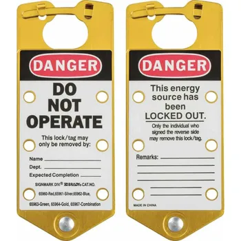 Ventil Popisovatelná bezpečnostní blokovací karta pro hromadné blokování, BJ = 5 ks, zlatá