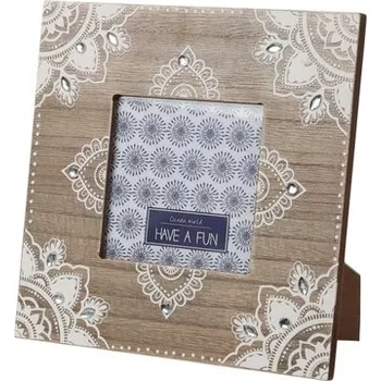 Rám na obraz Dřevěný fotorámeček Mandala 19x19x1,3 cm