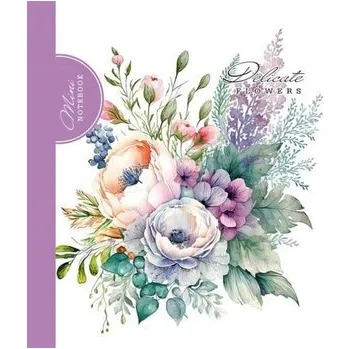 Set školních potřeb Notatnik ozdobny 100x100/48K kratka Bukiet fiolet