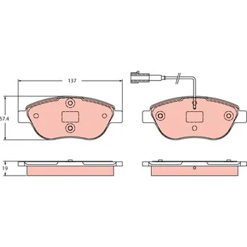 Autodíl Sada brzdových destiček, kotoučová brzda TRW GDB2421
