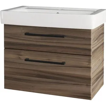 Koupelnový nábytek Koupelnová skříňka s umyvadlem Drevojas Oskar ořech 74,5 x 56 x 43,6 cm