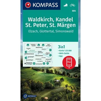 KOMPASS Wanderkarte 884 Waldkirch, Kandel, St.Peter, St. Märgen 1:25.000