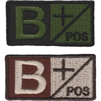 Nášivka NAVYS Označení krevní skupiny B+ velcro suchý zip Barva: oliv B-67