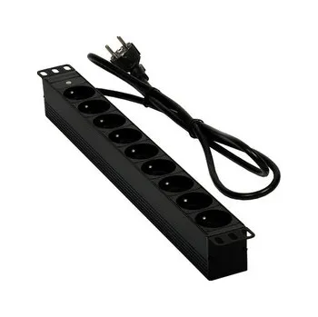 Elektrická zásuvka Prodlužovací přívod do Racku (19" RACK, 1U, 9x zásuvka)
