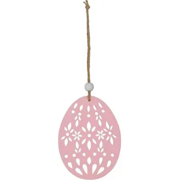 Velikonoční dekorace Vejce 9cm, dřevěné, růžové