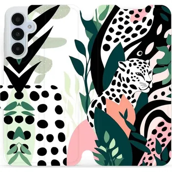 Pouzdro na mobilní telefon Flipové pouzdro Mobiwear - Samsung Galaxy A25 5G - VP53S Levhart (Knížkové flip pouzdro, obal, kryt na mobil Samsung Galaxy A25 5G - VP53S Levhart, materiál Umělá kůže + TPU - ochrana 360°, stojánek, silikonová vanička, magnetické zavírání)