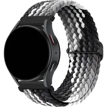 Příslušenství k chytrým hodinkám eses Nastavitelný nylonový elastický loop řemínek pro chytré hodinky 20mm Barva: bílá - šedá - černá