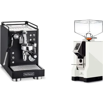 Kávovar La Pavoni Mini Cellini, black + Eureka Mignon Perfetto, CR white