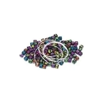 Set školních potřeb Koraliki literki czarna kostka 20g + sznurek 1m