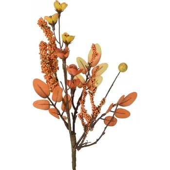 umělá květina Podzimní větvička 30x4x10 cm oranžová