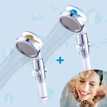 Sprchová hlavice Aquadon EcoTornado sprchová hlavice pro úsporu vody 1+1 GRATIS Zlatá & modrá