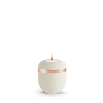 Smuteční dekorace Keramická miniurna Rock Creme - Měděný pásek