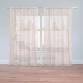 Záclona Záclony Zlaté a bílé vlaštovky: 2 ks - 150x250 cm - Sablio