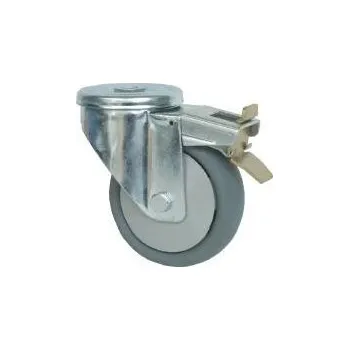 Pojezdové kolečko SPR 125/QRD Otočné kolo s šedou obručí s otvorem a brzdou 7140134