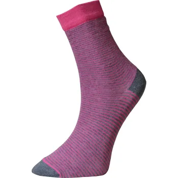 Dámské ponožky Art.10 Klasické dámské ponožky Knebl - Proužky růžové, velikost 41-42