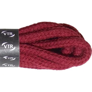 Tkaničky do bot Bavlněné kulaté tkaničky silné vínové, délka 100 cm