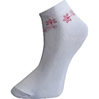 Pánské ponožky Art.60 Kotníkové ponožky Knebl - PRAVÉ VALAŠSKÉ Červená kytka, velikost 36-37