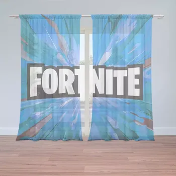 Záclona Záclony FORTNITE modrá: 2 ks - 150x250 cm - Sablio