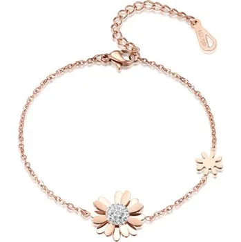 Módní doplněk Troli Půvabný bronzový náramek s kytičkami VSB006R-PET + 2 měsíce na vrácení zboží