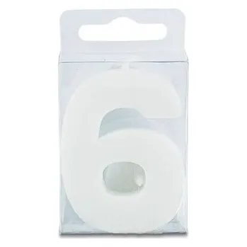 Svíčka Svíčka ve tvaru číslice 6 - mini, bílá - Stadter